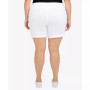 Plus Size Essentials Solid Color Tech Stretch Shorts with Elastic Waistband
