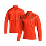 Men's Orange Miami Hurricanes Sideline AEROREADY Raglan Sleeve Quarter-Zip Jacket
