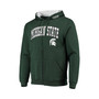 Men's Green Michigan State Spartans Arch and Logo 3.0 Full-Zip Hoodie