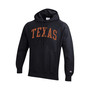 Men's Black Texas Longhorns Team Arch Reverse Weave Pullover Hoodie
