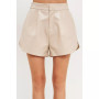 Women's High-Waisted Faux Leather Shorts