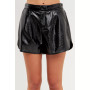Women's High-Waisted Faux Leather Shorts