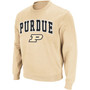 Men's Gold-Tone Purdue Boilermakers Arch and Logo Crew Neck Sweatshirt