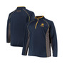 Men's Navy Notre Dame Fighting Irish Big and Tall Textured Raglan Quarter-Zip Jacket