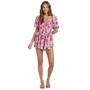 Juniors' Barefoot Babe Floral-Print Romper
