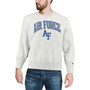 Men's Heathered Gray Air Force Falcons Arch Over Logo Reverse Weave Pullover Sweatshirt