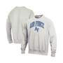 Men's Heathered Gray Air Force Falcons Arch Over Logo Reverse Weave Pullover Sweatshirt