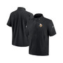 Men's Black Minnesota Vikings Sideline Coach Short Sleeve Hoodie Quarter-Zip Jacket