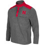 Men's Heather Charcoal, Scarlet Nebraska Huskers Huff Snap Pullover