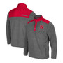 Men's Heather Charcoal, Scarlet Nebraska Huskers Huff Snap Pullover