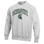 Men's Gray Michigan State Spartans Arch Over Logo Reverse Weave Pullover Sweatshirt