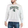 Men's Gray Michigan State Spartans Arch Over Logo Reverse Weave Pullover Sweatshirt