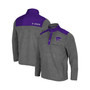 Men's Heathered Charcoal and Purple Kansas State Wildcats Huff Snap Pullover