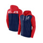 Men's Branded Heathered Navy, Heathered Red Atlanta Braves Blown Away Full-Zip Hoodie