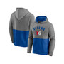 Men's Branded Heathered Charcoal, Royal Philadelphia 76ers Block Party Applique Color Block Pullover Hoodie