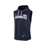 Men's Heather Navy Denver Broncos Sleeveless Pullover Hoodie