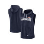 Men's Heather Navy Denver Broncos Sleeveless Pullover Hoodie