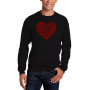 Men's Country Music Heart Word Art Crewneck Sweatshirt
