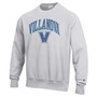 Men's Gray Villanova Wildcats Arch Over Logo Reverse Weave Pullover Sweatshirt
