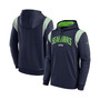 Men's College Navy Seattle Seahawks Sideline Athletic Stack Performance Pullover Hoodie