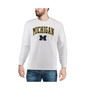 Men's White Michigan Wolverines Arch & Logo Crew Neck Sweatshirt