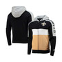 Men's Black, Gold-Tone New Orleans Saints Playoffs Color Block Full-Zip Hoodie