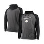 Men's Branded Black, Heathered Charcoal Pittsburgh Steelers Big and Tall Lightweight Raglan Pullover Hoodie