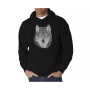 Men's Wolf Word Art Hooded Sweatshirt