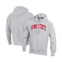 Men's Heathered Gray Iowa State Cyclones Team Arch Reverse Weave Pullover Hoodie