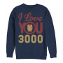 Marvel Men's Avengers Endgame Iron Man Face I Love You 3000, Crewneck Fleece