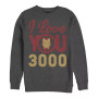 Marvel Men's Avengers Endgame Iron Man Face I Love You 3000, Crewneck Fleece