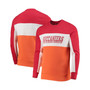 Men's Red and Orange Tampa Bay Buccaneers Color Block Pullover Sweatshirt