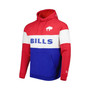 Men's Royal and Red Buffalo Bills Colorblock Throwback Pullover Hoodie