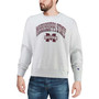 Men's Gray Mississippi State Bulldogs Arch Over Logo Reverse Weave Pullover Sweatshirt
