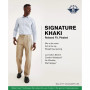 Men's Signature Lux Cotton Relaxed Fit Pleated Creased Stretch Khaki Pants
