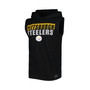 Men's Black Pittsburgh Steelers Relay Sleeveless Pullover Hoodie