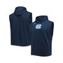 Men's Brand Navy North Carolina Tar Heels Logo Performance Sleeveless Pullover Hoodie