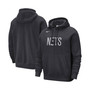 Men's Anthracite Brooklyn Nets Courtside Versus Stitch Split Pullover Hoodie