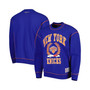 Men's Blue New York Knicks Peter French Terry Pullover Sweatshirt