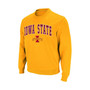 Men's Gold Iowa State Cyclones Arch and Logo Crew Neck Sweatshirt