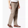 Men's Signature Lux Cotton Classic Fit Pleated Creased Stretch Khaki Pants