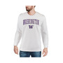 Men's White Washington Huskies Arch & Logo Crew Neck Sweatshirt
