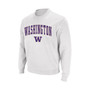 Men's White Washington Huskies Arch & Logo Crew Neck Sweatshirt