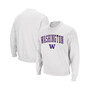 Men's White Washington Huskies Arch & Logo Crew Neck Sweatshirt