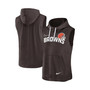 Men's Heather Brown Cleveland Browns Sleeveless Pullover Hoodie