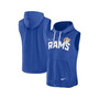 Men's Heather Royal Los Angeles Rams Sleeveless Pullover Hoodie