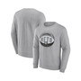 Men's Branded Heathered Gray Brooklyn Nets True Classics Vint Pullover Sweatshirt
