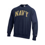 Men's Navy Navy Midshipmen Arch Reverse Weave Pullover Sweatshirt