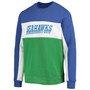 Men's College Navy, Neon Green Seattle Seahawks Color Block Pullover Sweatshirt
