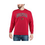 Men's Red Louisville Cardinals Arch and Logo Crew Neck Sweatshirt